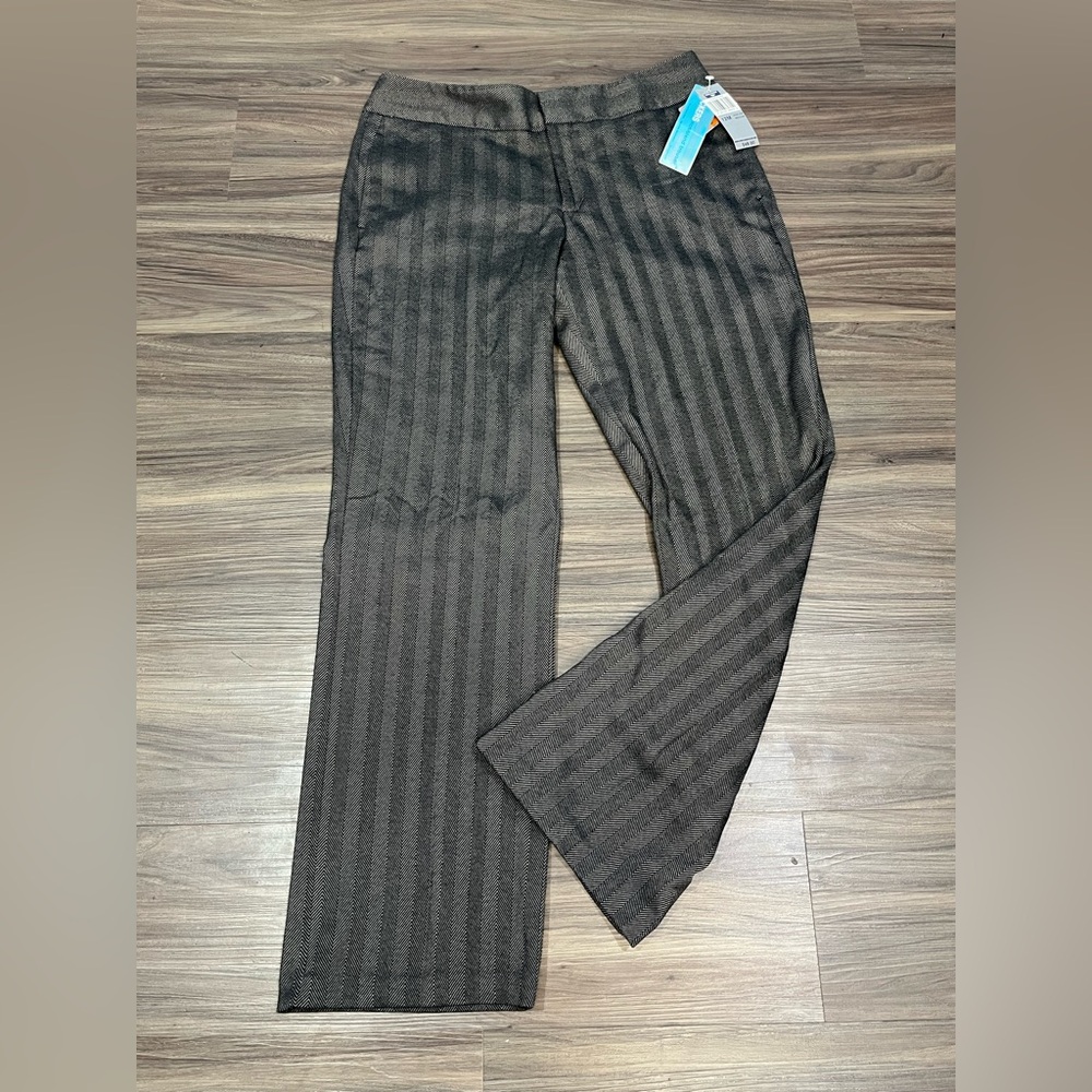 Dockers Women Gray Herringbone Wide Leg Microblend Trousers Pants Tags Size 12